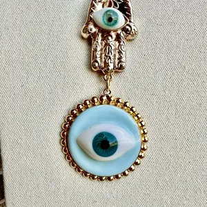 Isabelle blue eye with pearls necklace