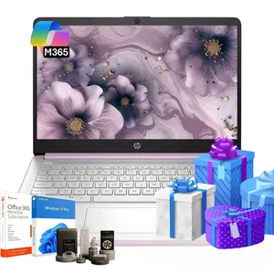 HP 14 inch Laptop for Students & Business •  Win 11 Pro • 8GB RAM • 128GB UFS • 250nits Anti-Glare Display • Intel 4-Core CPU • Copilot • Wi-Fi 6 • Bundle Accessory • Lavender