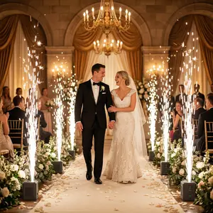 350W Mini Cold Spark Machine, Compact & Lightweight, Remote Control, 2-3m Spray Height, Smokeless & Odorless, Weddings, Birthdays, Concerts & More（Does not include consumables）