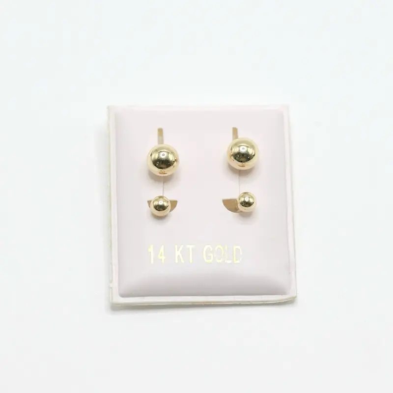 14K Gold Dormilona Telephone Earring Pair