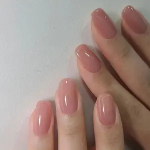 Sweet Girl Glitter False Nails, European Style Medium-Length Square Fake Nails, 24-Piece Set, Ready-To-Wear Nail Tips