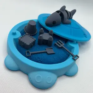3D Printed Turtle Table Top Sand Box - 5 Inch Round with Accessories tabletop miniatures Decor animal figurine office desk