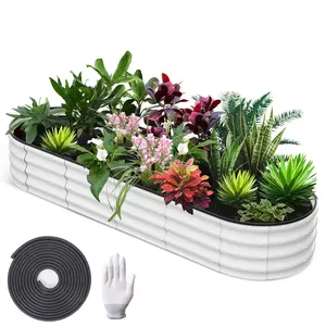 Raised Garden Bed, Rectangular Planter Raised Beds for Plants, Vegetables and Flowers, Rectangle Galvanized Metal Raised Garden Beds,1 pack