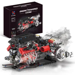 V12 Engine Building Set 1610 Pieces, Remote Control Electric Technology Model with Spray Paint and LED Lights, Perfect Gift for Car Enthusiasts