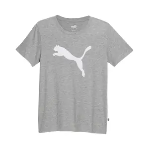 PUMA Womens Essentials Cat Logo Crew Neck Short Sleeve Casual Tops Casual - Grey