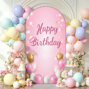 Elastic U-Shaped Background Cloth for Birthday Party, Festival Decoration, Round Archway Arrangement, Wedding Arch Backdrop, Half Circle Outdoor Backdrop