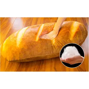 3D Simulation Bread Shape Plush Pillow,Soft Butter Toast Bread Food Cushion Stuffed Toy for Home Decor 31.4"