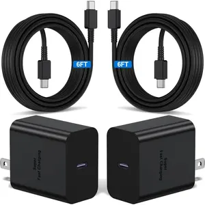 45W Super Fast Charger Type C 2Pack 6ft, USB C Wall Charging and Long Android Phone Charger Cable Cord for Samsung Galaxy S25 Ultra/S25 Plus/S25/S24+/S24 Ultra/S23 Ultra/S22 Plus/S21/Note 20/Note10+