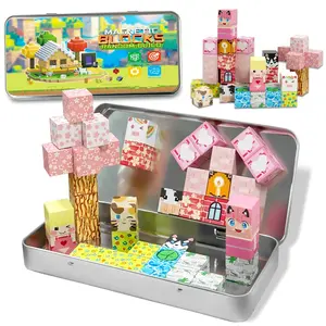 Farm Magnetic Building Blocks, Stem Educational Construction Stacking Toy, Creative Classroom & Homeschool Learning Set, Magnetized Construction Set, Easter Gift for Kids