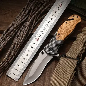 Stainless steel fruit knife wooden handle high hardness sharp folding knife outdoor multi-function portable pocket EDC
