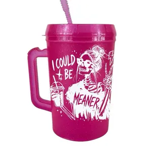 I could be meaner 34oz Trendy Trucker Mug - MAMA mugs. Perfect for Your Morning Drinks - Cup, Drinkware Reusable Tumbler Lid Washable