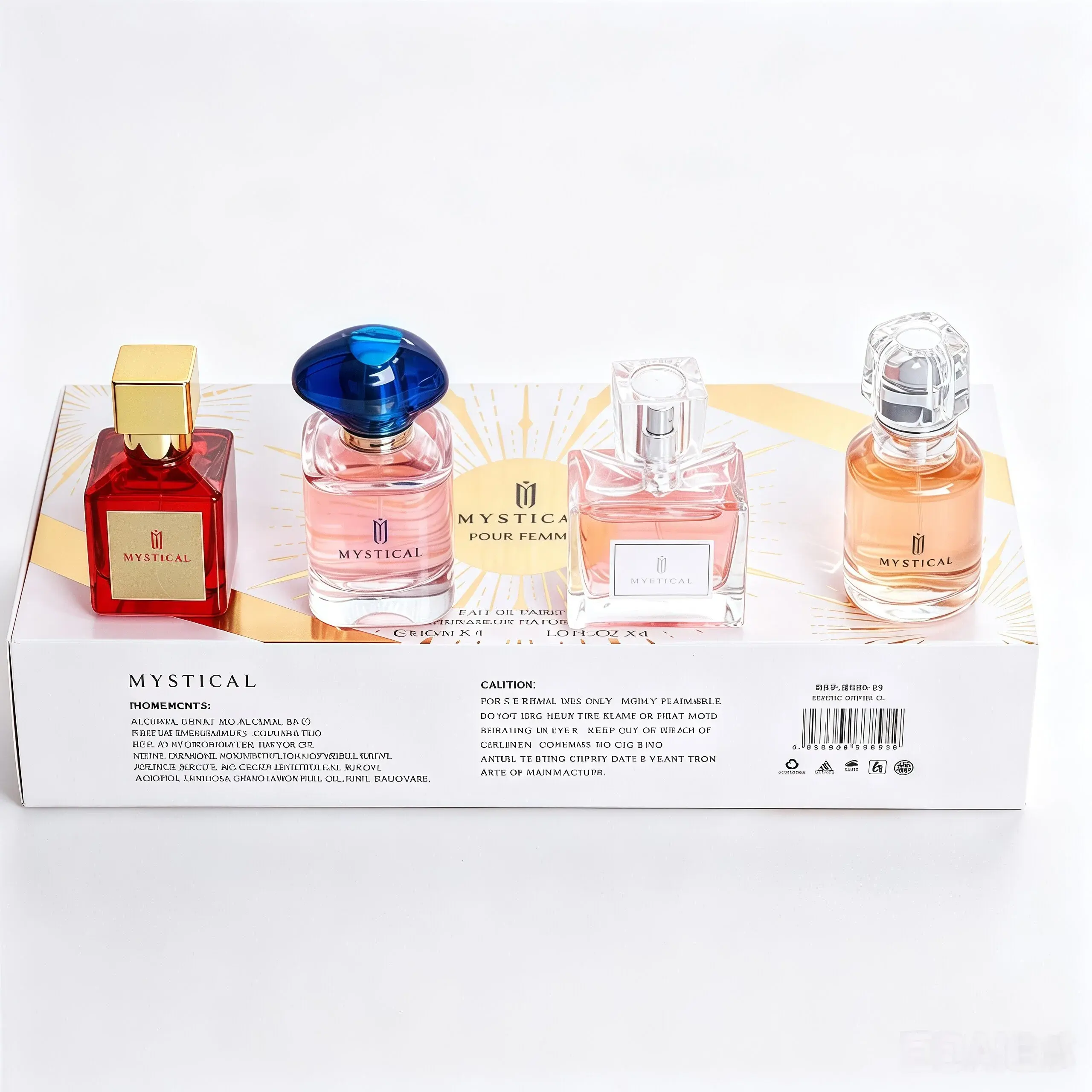 MYSTICAL Pour Femme 4PCS Perfume Set, 30ml*4 1.OFL,Musk, Jasmine, Fruity & Woody Scent, Long LastingWomen's Fragrance Gift Box, Perfumes Para Mujeres longlasting perfume curations good， women vanilla perfumes long-lasting