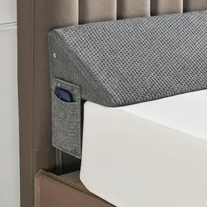 [New deal] - Queen Size(60"x6"x10") Bed Wedge Pillow for Headboard, Mattress Gap Filler(0-8"), Bed Wedge for Gap Between Your Headboard and Mattress Dark Grey