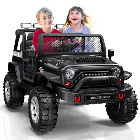 #ChristmasGifts LIGIANT 2-Seater Kids Electric Ride-On Car 12/24V, Remote Control, 4-Wheel Suspension, Bluetooth Speaker, Multi Music Modes, 3 Speeds, LED Lights, Safety Belt, Ideal Gift for Kids Ages 3+