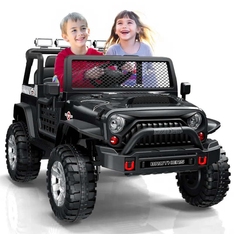 #ChristmasGifts LIGIANT 2-Seater Kids Electric Ride-On Car 12/24V, Remote Control, 4-Wheel Suspension, Bluetooth Speaker, Multi Music Modes, 3 Speeds, LED Lights, Safety Belt, Ideal Gift for Kids Ages 3+