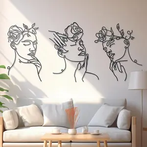 3 Pieces Metal Abstract Wall Art Decor Bathroom Decor