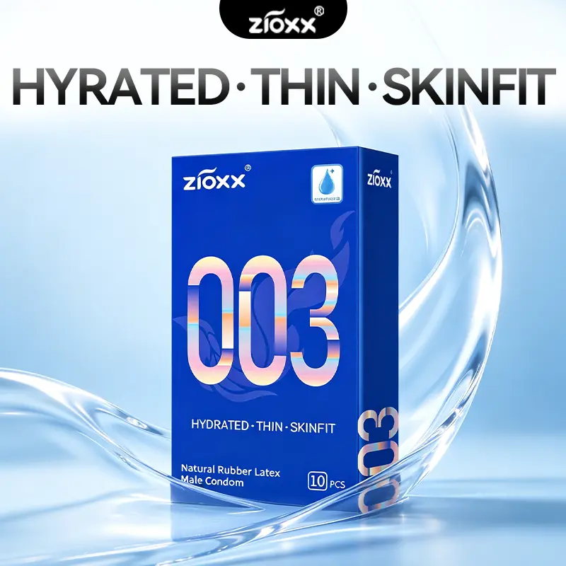 Zioxx 003 Skinfit Ultra Thin Hyaluronic Acid Condoms 10 Count