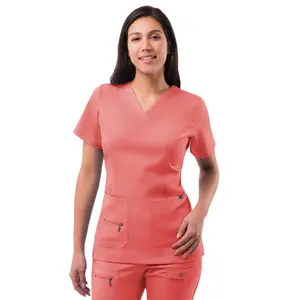 Elevated V-Neck Scrub Top by Adar  XXS-3XL / Rapture Rose