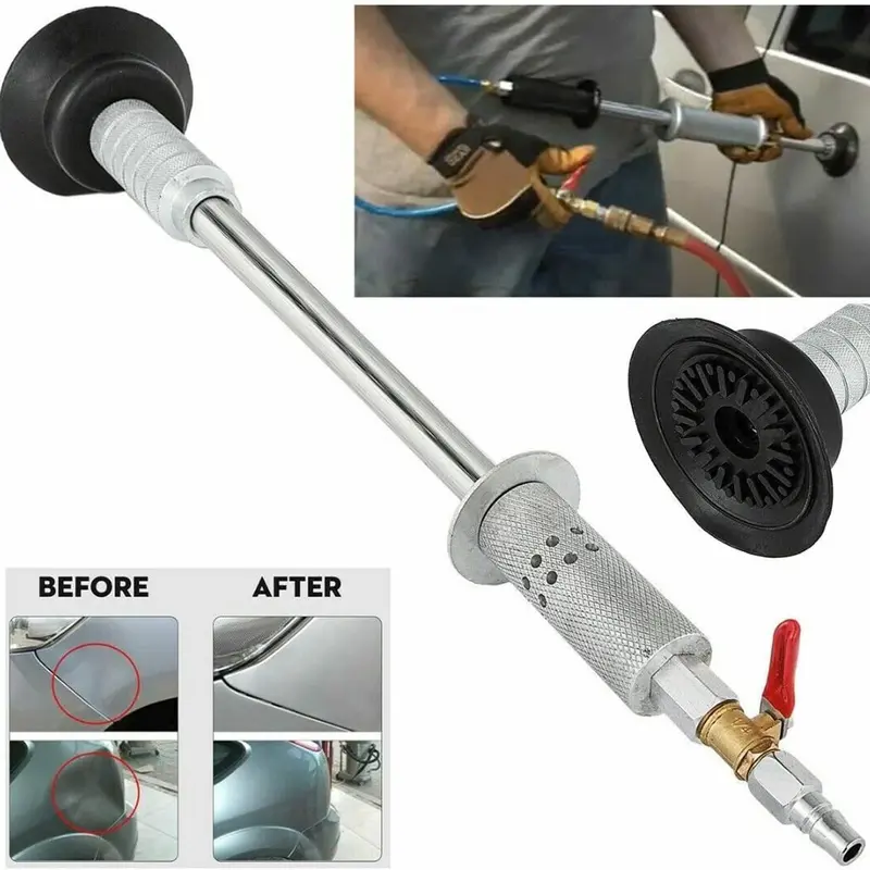Pneumatic Car Body Repair Dent Puller Kit Set - 3 Pcs Multiple Suction Cups (3.2in, 4.7in, 6.1in), 23.2in Length Auto Repair Tool