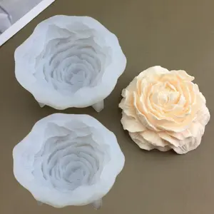 Silicone Baking Mold, Aromatherapy Wax 3D Peony Flower Shape, Soap Making, DIY Resin Epoxy Resin, Cake Chocolate Baking Mold, Family Wedding Party Decoration Handmade Mold Set