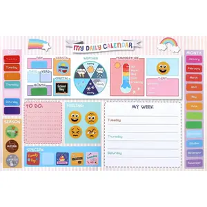 My First Daily Calendar for Kids, 15X23.2 In Activities Calendar for Preschoolers and Ages 3+, Days of the Week Chart for Toddlers Learning, Classroom Calendar for Kids, Preschool Classroom Calendar