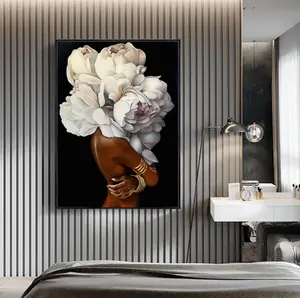 Flower African Woman Poster, I Am Black Woman Poster, African American Black Queen Poster, Black Girl Poster, Black Lives Wall Art