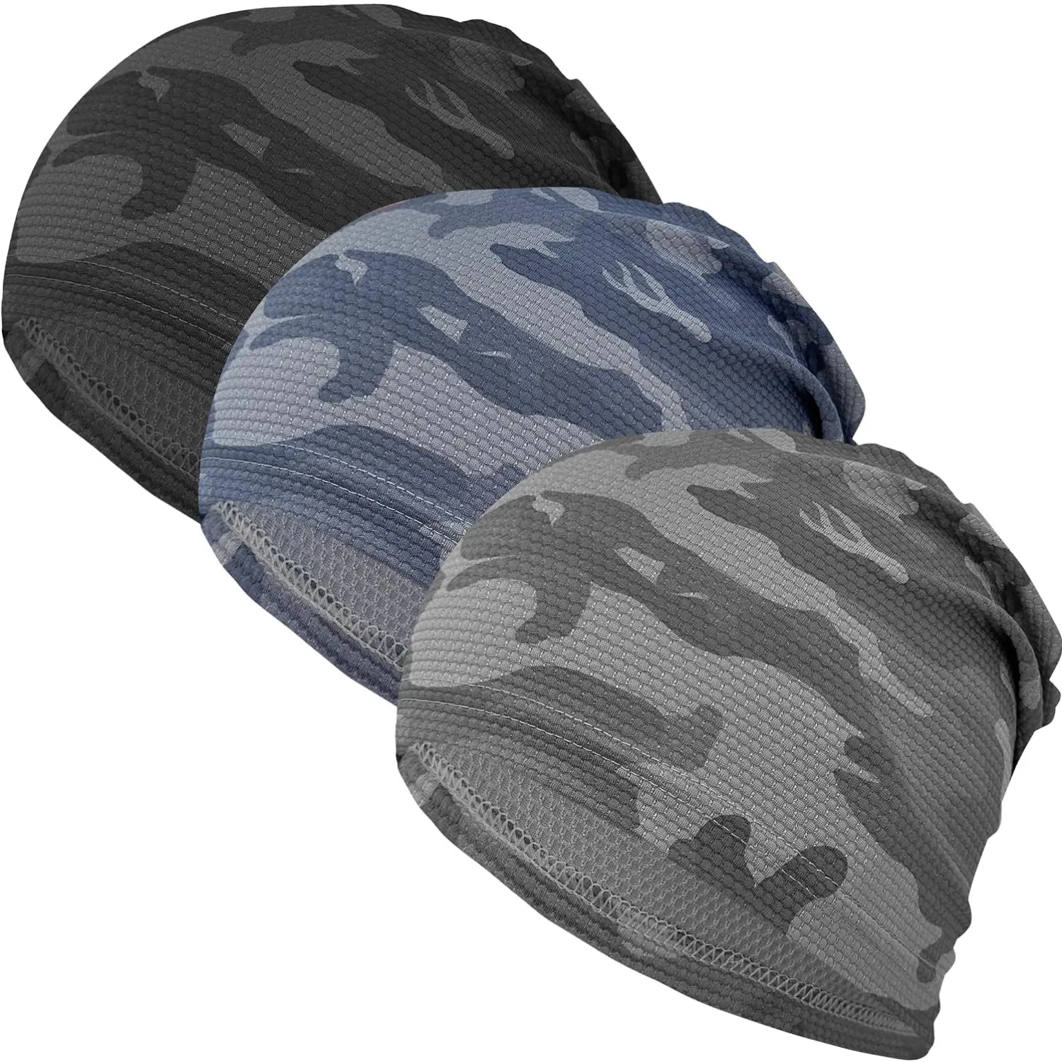 3 Pack Mesh Skull Cap Helmet Liner Breathable Beanie for Men Women