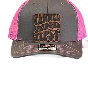 Customizable Engraved Leather Patch Trucker Hat