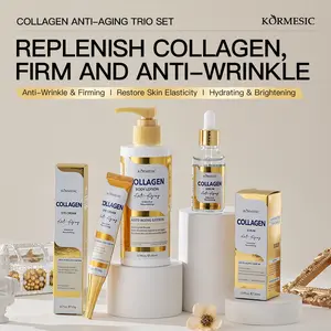 3-in-1 Complete Collagen Skincare Kit – Eye Cream + Face Serum + Body Lotion, Anti-Wrinkle & Hydrating Set for Women, Firming, Brightening & Moisturizing Bundle for Smooth, Glowing Skin