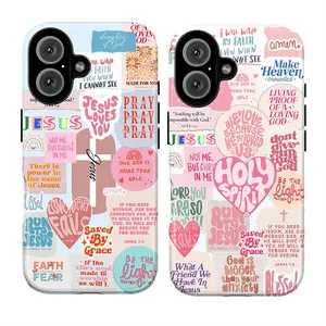 Christian Collage Phone Case Set, hearts crosses quotes “FAITH OVER FEAR” Luke 1:37 James 1:5 Matthew 5:14 Ephesians 2:10 Jesus Holy Spirit vibes, baddie aesthetic gift play now, iPhone 17 16 15 14 13 12 Pro Max Plus X, Galaxy S25 S24 S23 S22 S21 Ultra