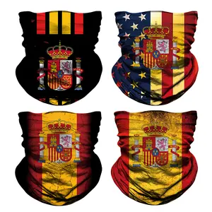 Venswell Spain Neck Gaiter Face Mask Men Women,Seamless Bandana Rave Face Cover Scarf Mask,Balaclava,Headband, Head Wrap,Headwear