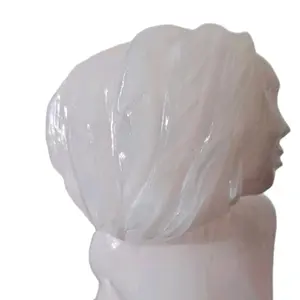 Rose Quartz Mermaid - Natural Stone Statue for Home Decor