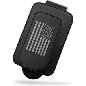 Sunglass Holder for  Visor, Multi-Function Ticket Card Clip Upgrade Metal Flag Personality Modeling for  SUV ,  Flag Ticket Card Glasses Clip(Black)