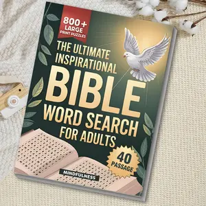 Christian Bible Crossword Puzzle Book | 800+ Large Font Puzzles Inspirational Bible Verses Spiritual Calm Activity Book for Adult
