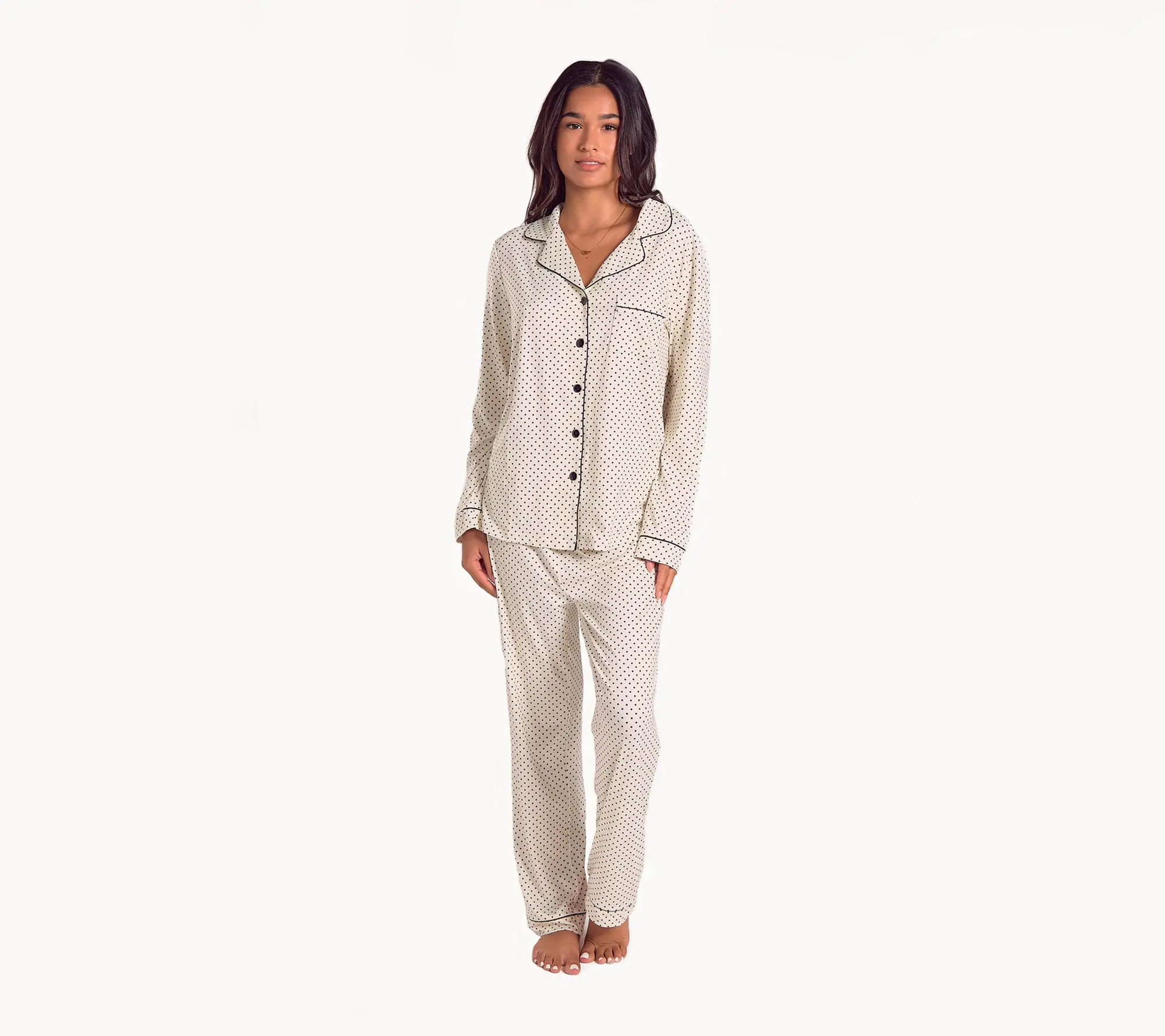 iCollection Soft Stretch Knit Long Sleeve PJ Set