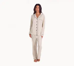 iCollection Soft Stretch Knit Long Sleeve PJ Set