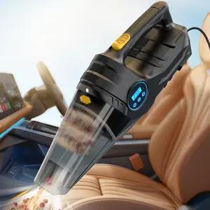 Carsun 4-In-1 Car Vacuum Cleaner, Tire Inflator Pump, Emergency LED Light, Tyre Pressure Monitor, 12V Dc Socket Power Supply, Car Seat Cleaner