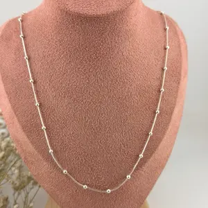 Silver 925 beaded necklace 20” | Cadena de bolitas plata .925