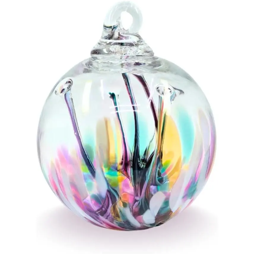 Handmade  Gazing Balls for Garden on Clearance - Hand Blown  Gazing Ball for Yard Decor - Decorative Garden Globe (Wildflower)