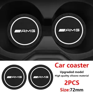 Mercedes Amg Car Logo Cup Holder Non-Slip Mat, Water Bottle Fixed Pad, Car Cup Mat, Anti-Slip Cup and Bottle Holder, Car Accessories