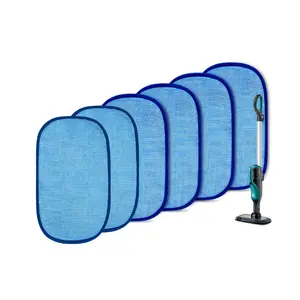 KEEPOW KP1010 Steam Mop Textile Pads for Kenmore SM2050 2-in-1 Steam Mop Hard Floor Cleaner Replacement, 6 Pack Washable and Reusable Cleaning Pads for Kenmore SteamLite 2-in-1 Steam Mop, Blue