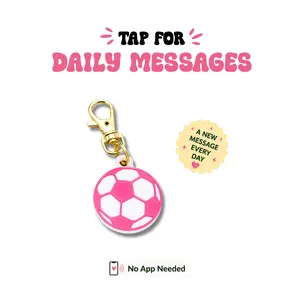 TapKeeps NFC Soccer Ball Keychain - Tap for a New Daily Message - Soccer Mom Gift - Reprogrammable Bag Charm
