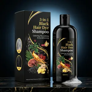 black hair dye shampoo，3-in-1Natural Herbal ingredients,Gentle,non-irritating,easy to change color Shampoo，quick coverage,and hair cleansing,Cover Gray Hair,Hair Coloring，naturally curls,moisturizes hair,suitable for all hair type