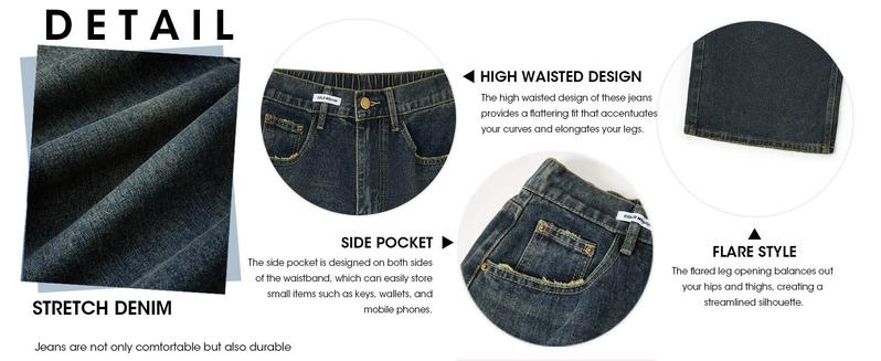 EMMIOL Wide Leg Baggy Slight Stretch Jeans For Women Y2K Casual Loose Denim With 4 Traditional Pockets, Zip Fly, Button Closure & Belt Loose Fit - Womenswear Bottom Trouser Streetwear Comfort Wideleg Bellbottomjeans EMMIOL Wide Leg Baggy Slight Stretch Jeans For Women Y2K Casual Loose Denim With 4 Traditional Pockets, Zip Fly, Button Closure & Belt Loose Fit - Womenswear Bottom Trouser Streetwear Comfort Wideleg Bellbottomjeans