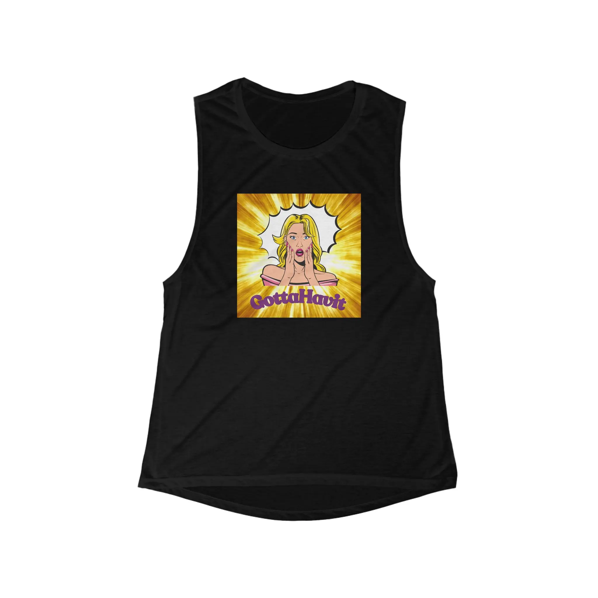 Blonde Pop Art Woman Illustration Tank | Retro Comic Style Gotta Hook