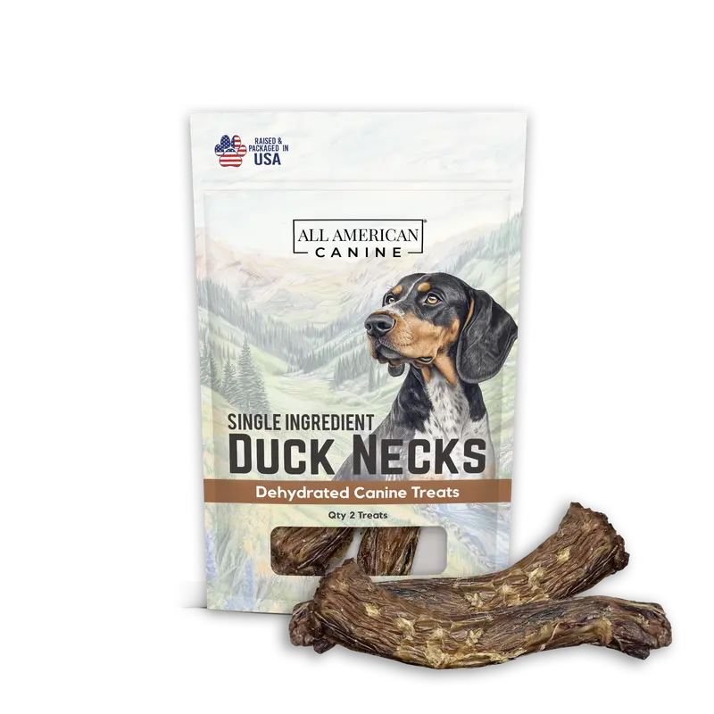 ALL AMERICAN CANINE Natural Duck Neck Dental Sticks - 2 ct. (2 Treats), Single-Ingredient Dehydrated, Gluten Free, High-Protein, Low-Fat, Joint Support, Plaque Control Dental Benefits, USA-Made Healthier Training & Stress Relief Rewards for All Dogs