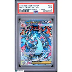 2025 Pokemon ME Black Star Promo Mega Charizard X EX #023 UPC PSA 9 MINT