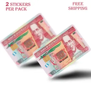 todos los Quetzales 2PC Holographic Credit Card Skin & Debit Card, Trolley & Gym Stickers for Small Chip