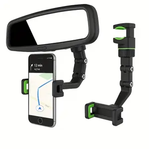 360 degrees Rotatable Adjustable Automotive Phone Holder Car Mount & Guitar Stand L-Shaped Secure Grip Durable Plastic Hands-Free Viewing Music Playback Fashionable Stable Car Accessory