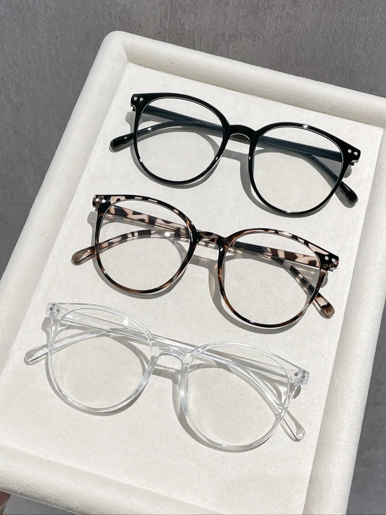 3 Pairs Unisex Round Casual Stylish Glasses Set, Trendy Casual Eyeglasses, Fashion Eyewear with Clear Lenses, Anti-Blue Light, Trendy Round Frame, Ideal for Outdoor Reading, Office & Vacation Accessories